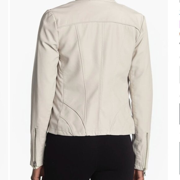 GUESS  Stone Faux Leather‎ Racer Jacket Large - Picture 2 of 14